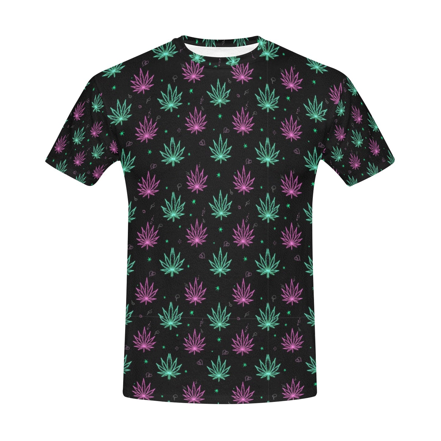 Men’s AOP 420 Crew Neck T-Shirt – Cannabis Leaf Festival Tee - Made in USA