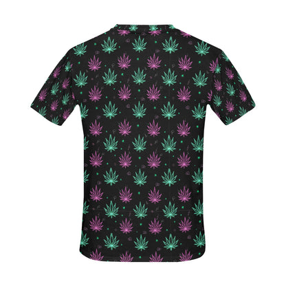 Men’s AOP 420 Crew Neck T-Shirt – Cannabis Leaf Festival Tee - Made in USA