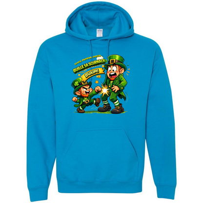 Festive St. Patrick’s Day Hoodie – Gaeilge Rock, Paper, Scissors Throat Punch