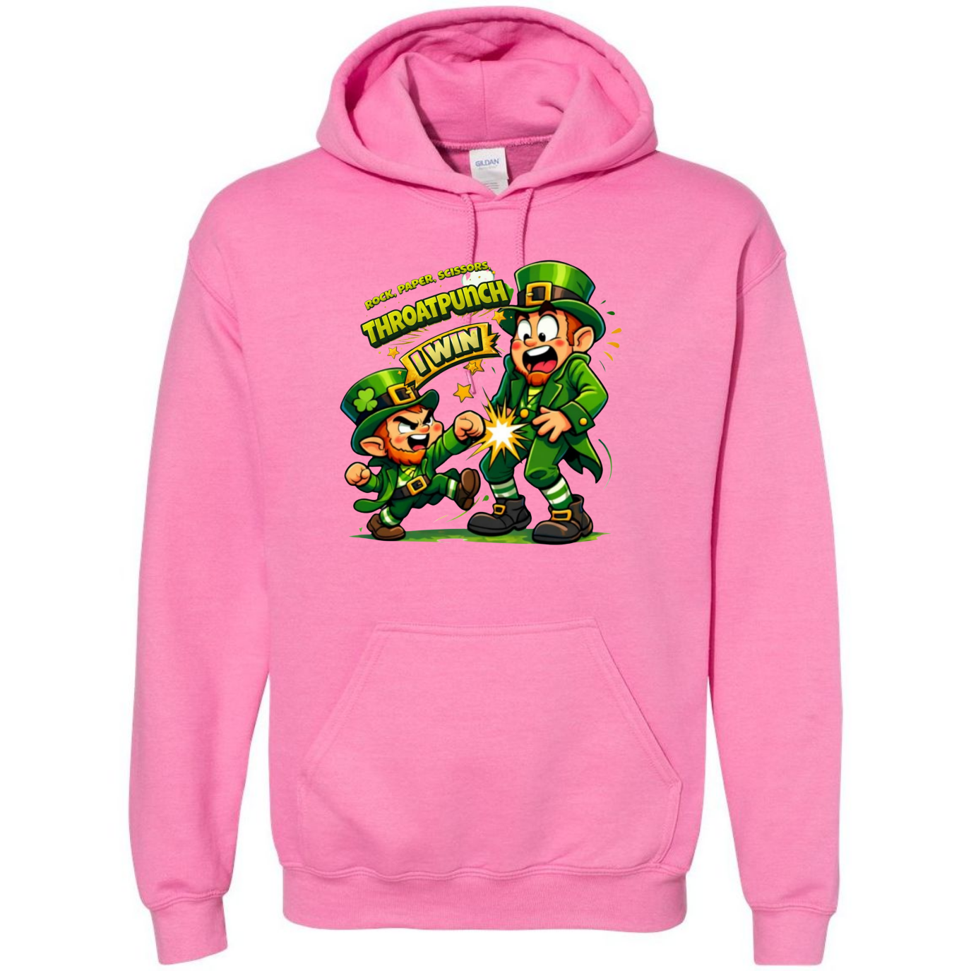 Festive St. Patrick’s Day Hoodie – Rock, Paper, Scissors, Throat Punch