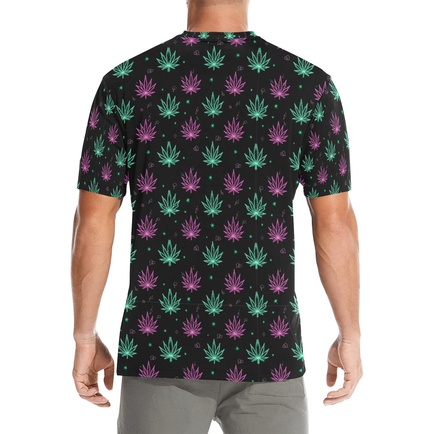 Men’s AOP 420 Crew Neck T-Shirt – Cannabis Leaf Festival Tee - Made in USA