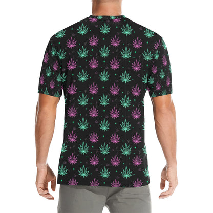 Men’s AOP 420 Crew Neck T-Shirt – Cannabis Leaf Festival Tee - Made in USA